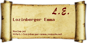 Lozinberger Emma névjegykártya